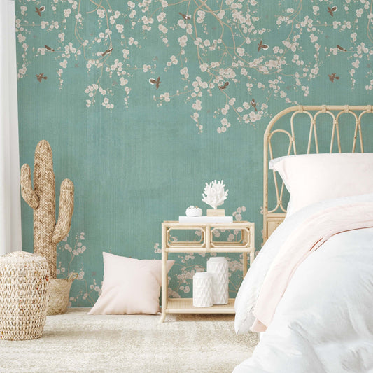 Vintage Blossom Chinoiserie Wallpaper Mural for Interiors