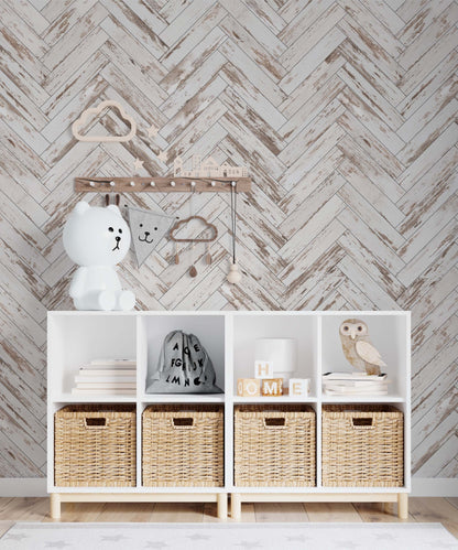 Chevron Wood Wallpaper