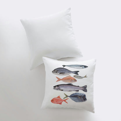 Seven Fish Crustaceans Throw Pillow Modern Home Decor