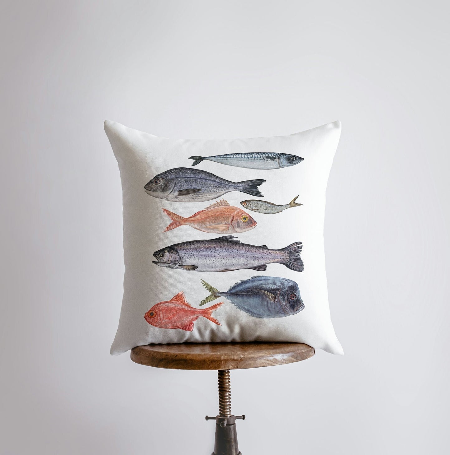 Seven Fish Crustaceans Throw Pillow Modern Home Decor