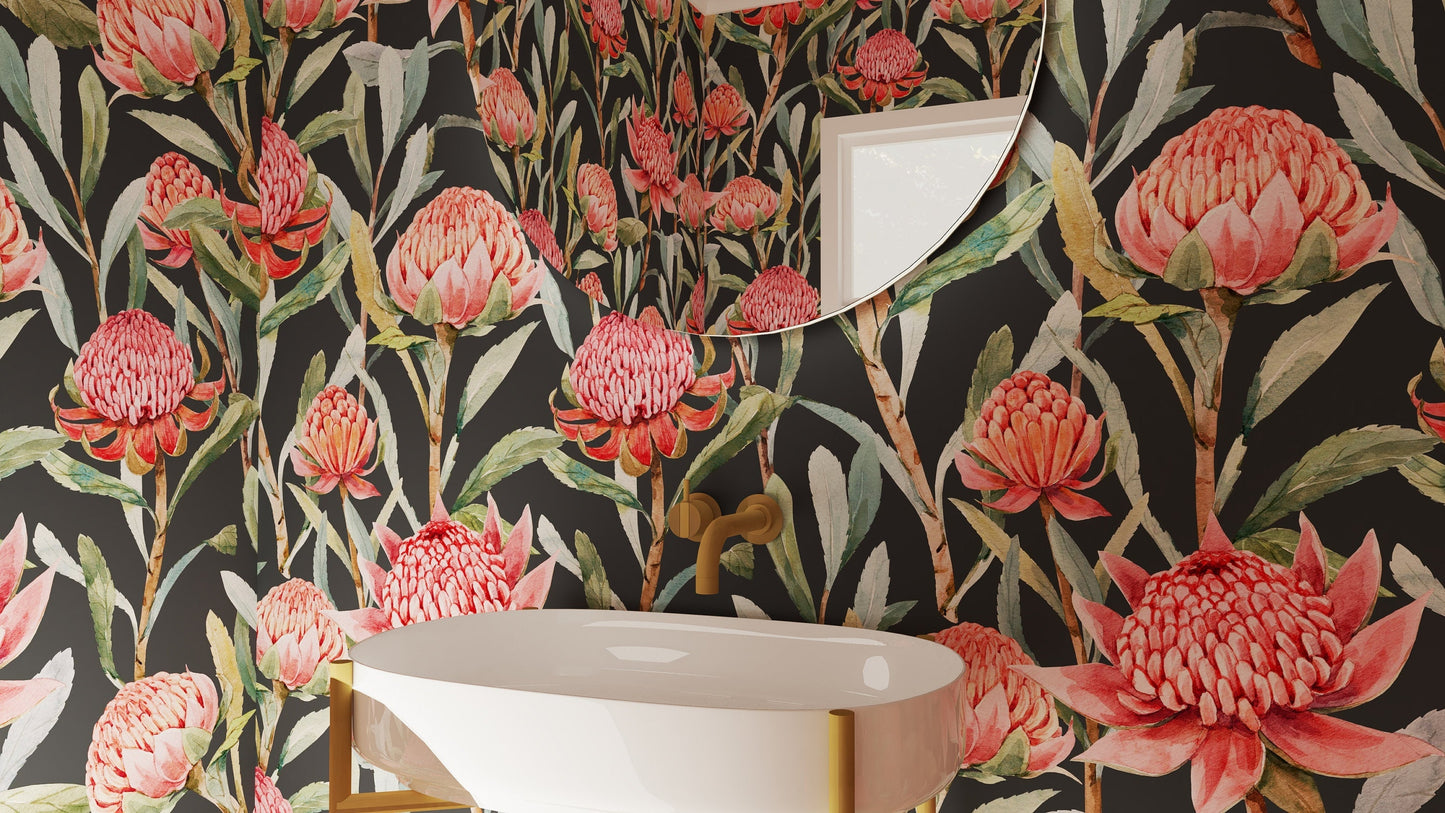 Dark Garden Wallpaper - Eco-Friendly Floral Design