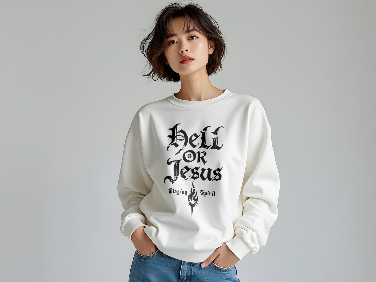 Hell or Jesus Unisex Heavy Blend™ Crewneck Sweatshirt - StyleMZ - Stylemz