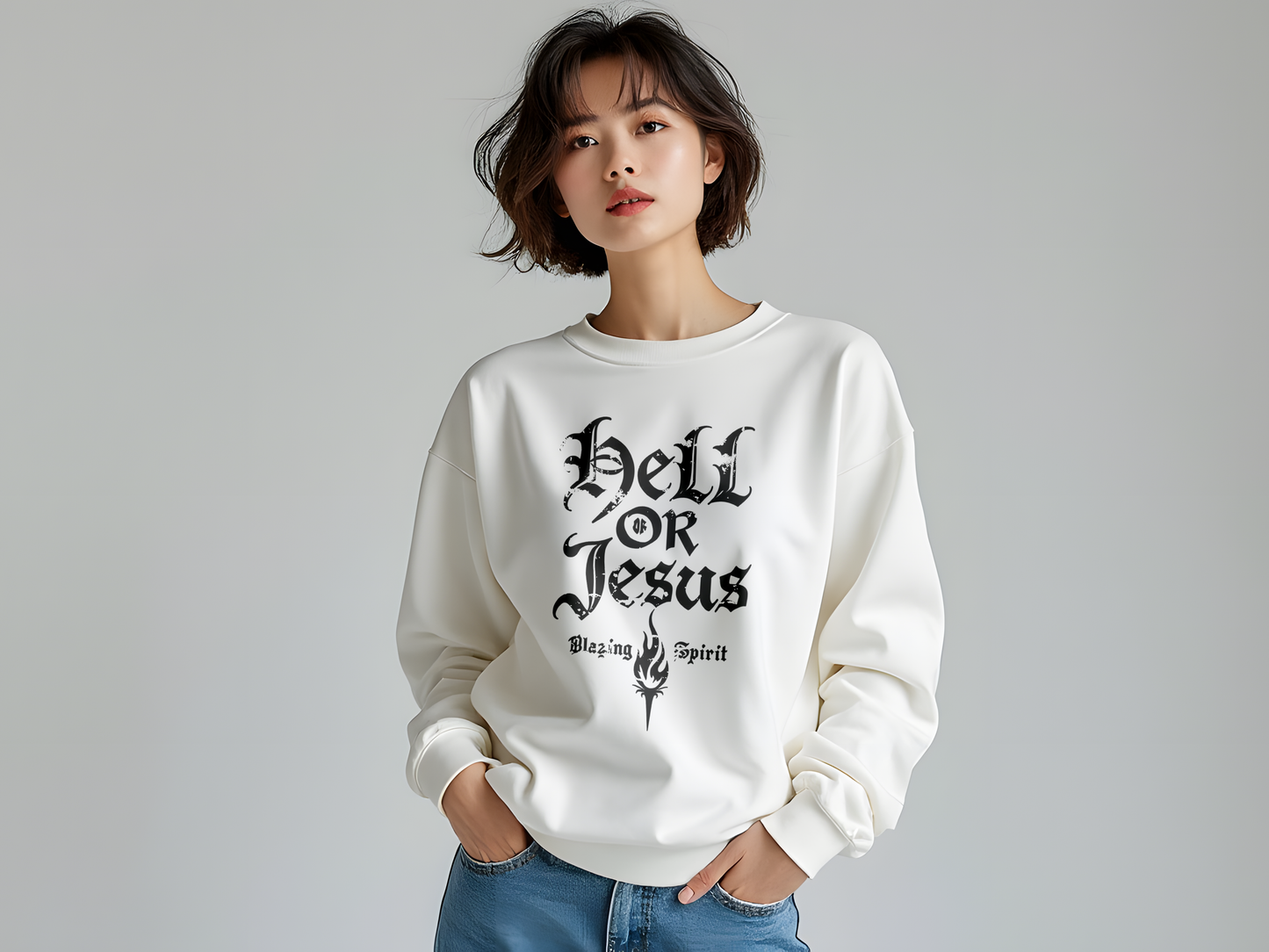 Hell or Jesus Unisex Heavy Blend™ Crewneck Sweatshirt - StyleMZ