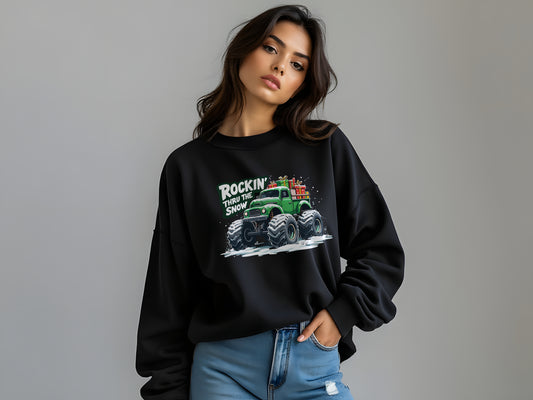 ROCKIN' THRU THE SNOW Unisex Heavy Blend™ Crewneck Sweatshirt - StyleMZ - Stylemz