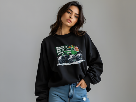 ROCKIN' THRU THE SNOW Unisex Heavy Blend™ Crewneck Sweatshirt - StyleMZ