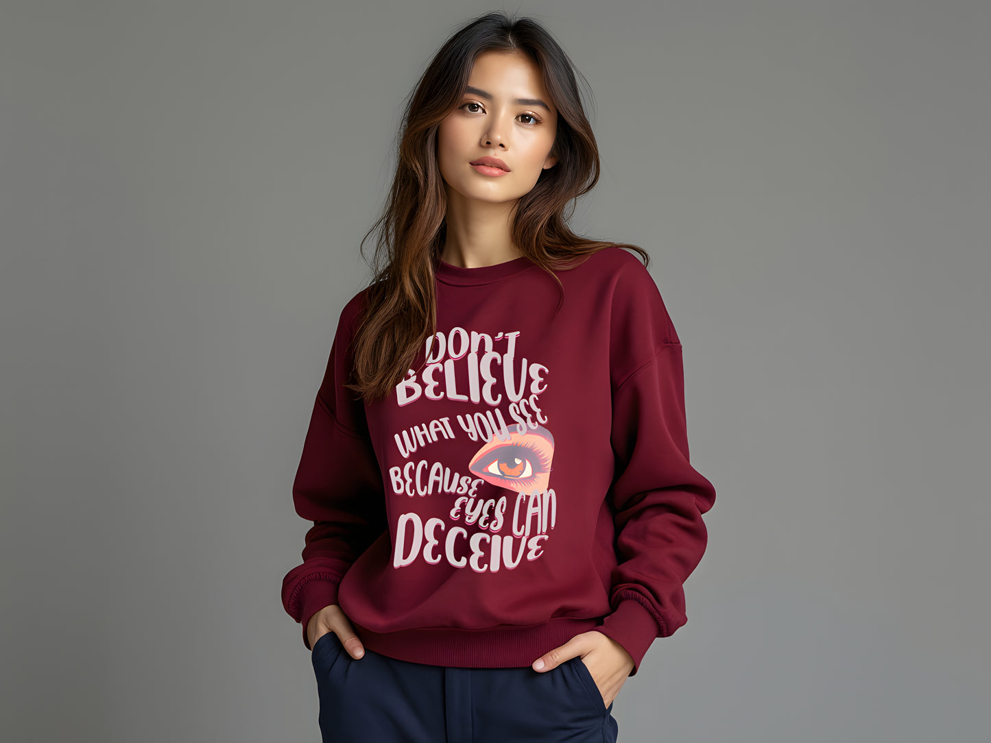 Long-sleeve - Don't Believe What You See Unisex Heavy Blend™ Crewneck Sweatshirt - StyleMZ