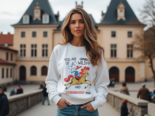 Long-sleeve - Korea -  You Are Capable Of Wild And Extraordinary Things. Unisex Midweight Softstyle Fleece Crewneck Sweatshirt  - StyleMZ