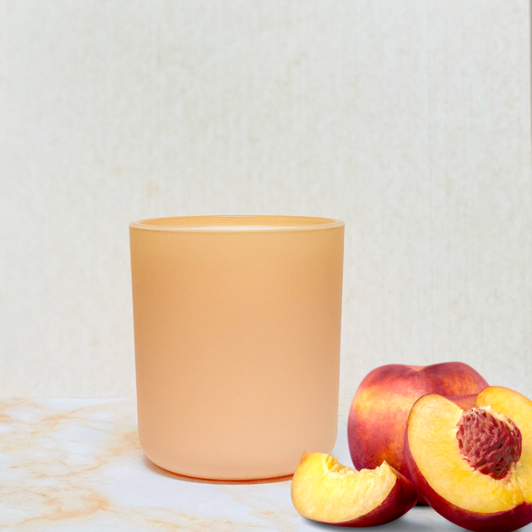 Fresh Peaches Scented Candle in Eco Friendly Peach Container