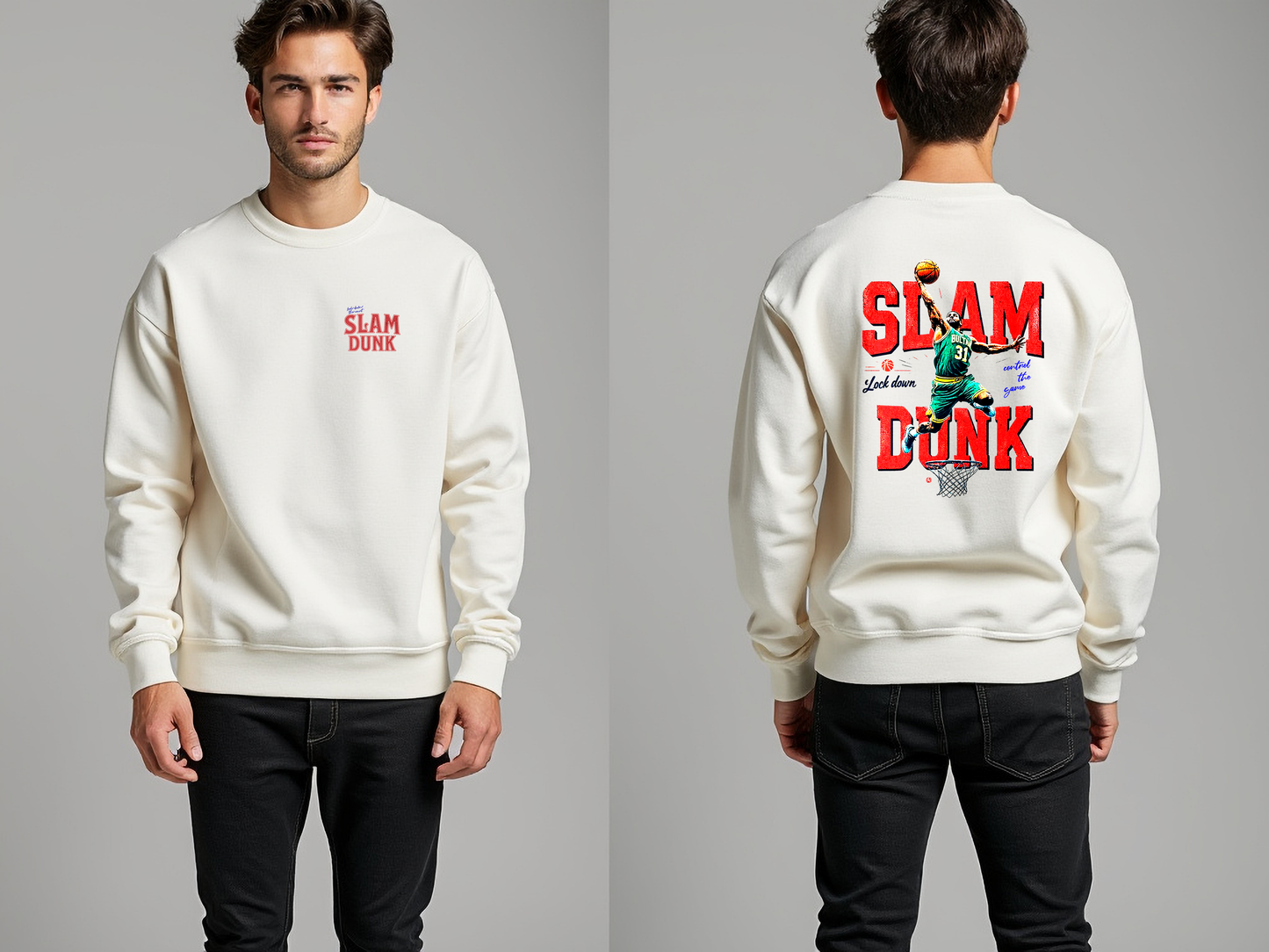 Slam Dunk Unisex Lightweight Crewneck Sweatshirt - StyleMZ