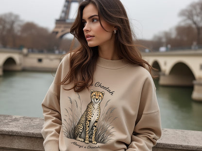 Long-sleeve - Always A Cheetah Unisex Midweight Softstyle Fleece Crewneck Sweatshirt - StyleMZ