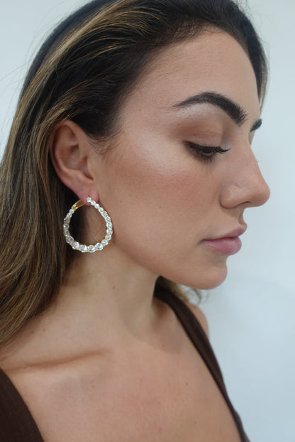 Naomi CZ Earring-Large 18K Gold Plated Hypoallergenic