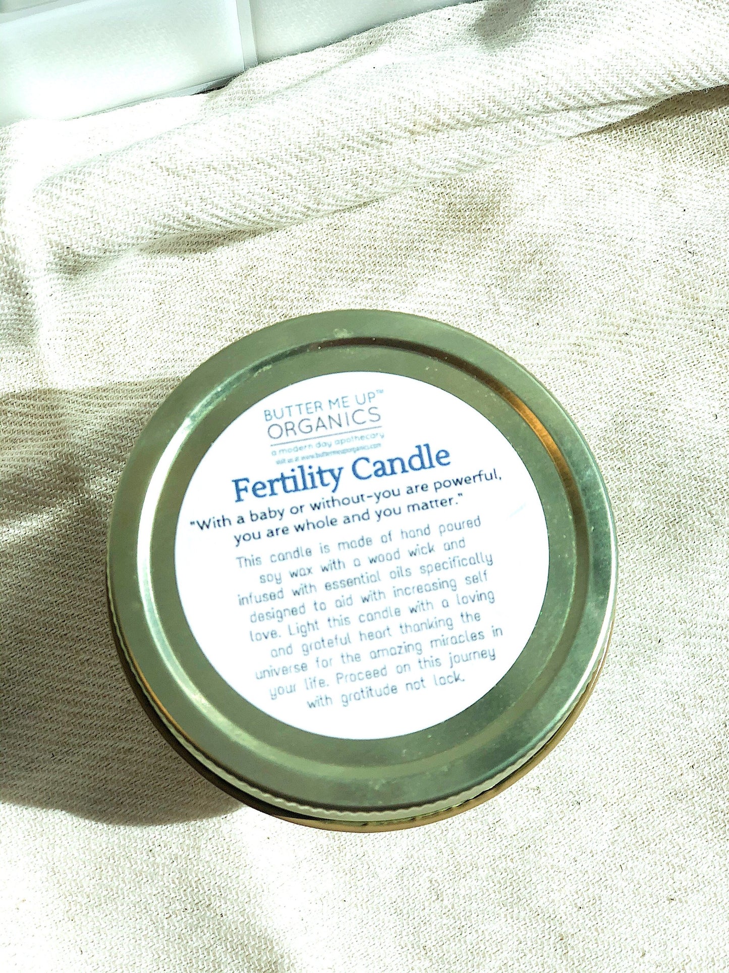 Fertility Candle with Rose Quartz for Abundance and Love