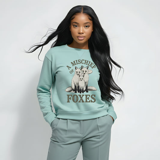 Long-sleeve - A Mischief Of Foxes Unisex Garment-Dyed Sweatshirt - StyleMZ