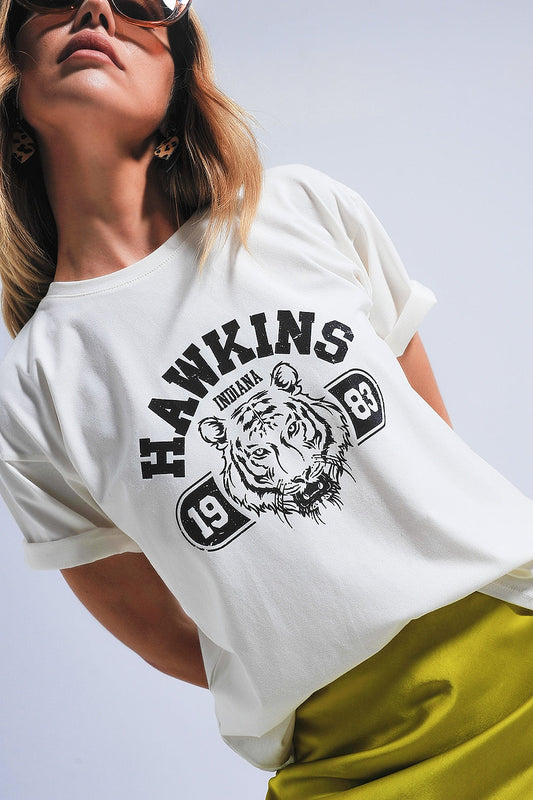 Indiana Hawkins Tiger Short Sleeve T-Shirt in Cotton