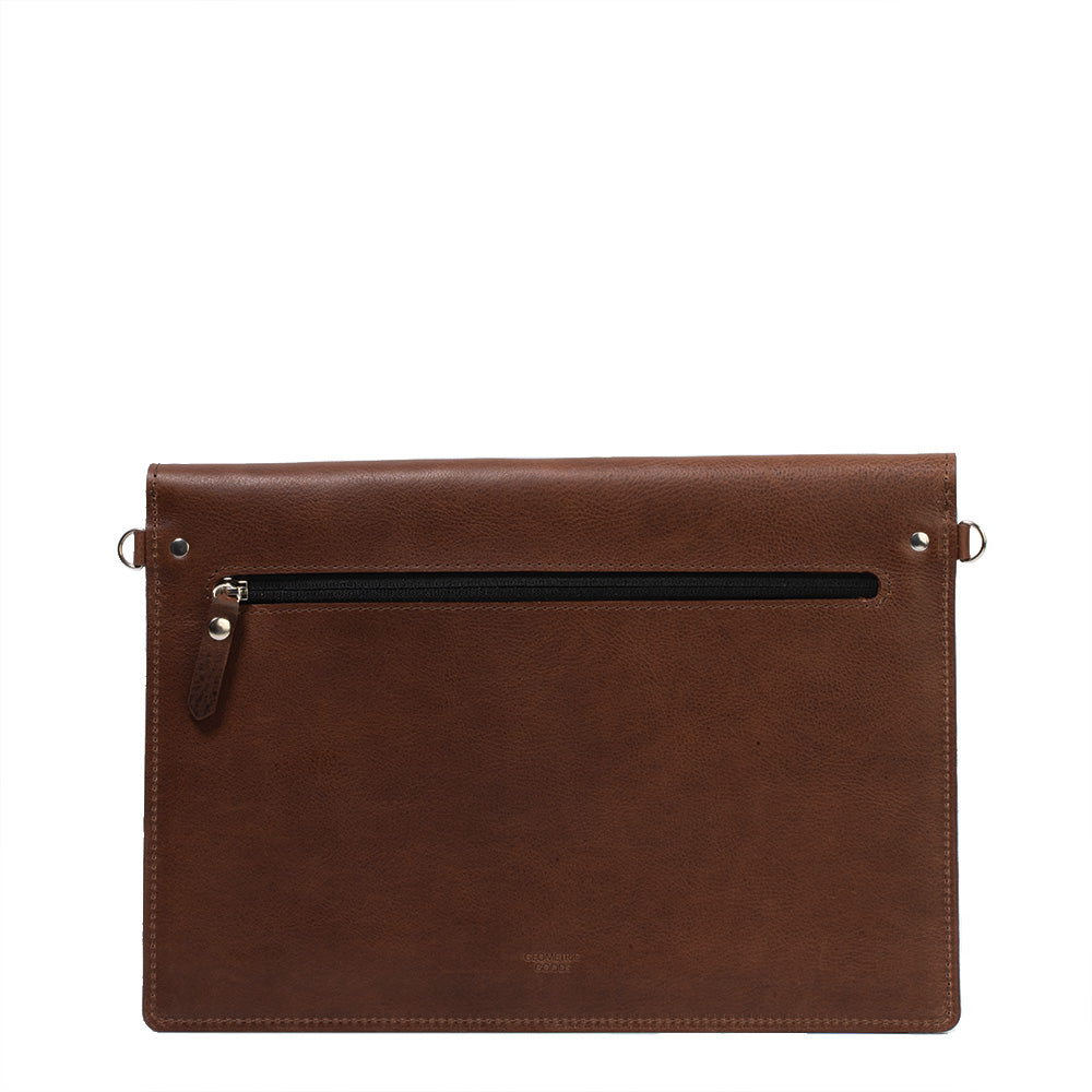 Leather Bag for MacBook with iPad Pocket - Custom Fit