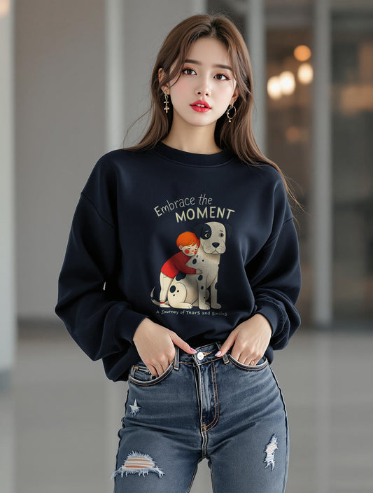 Korea - Embrace the moments2 Unisex Midweight Softstyle Fleece Crewneck Sweatshirt - StyleMZ - Stylemz