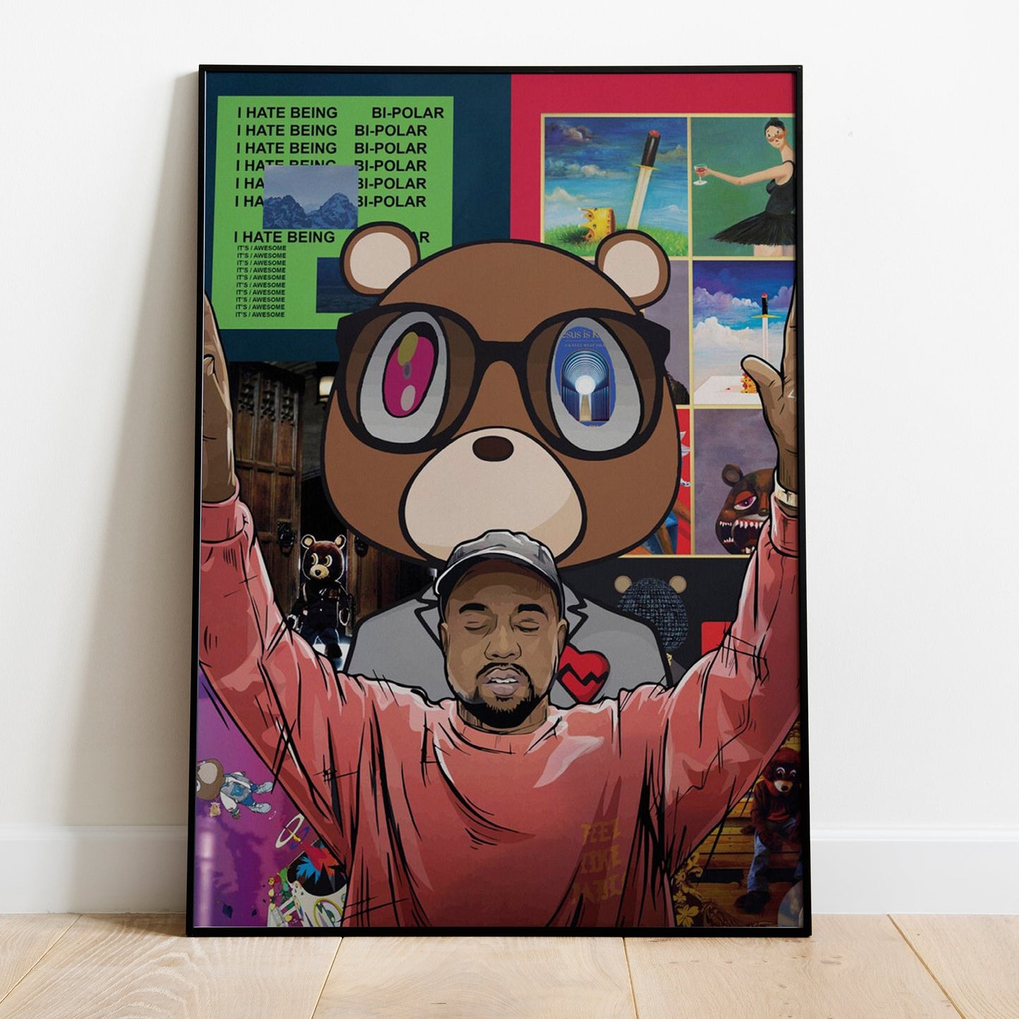 Kanye West Poster Printed on Quality Satin Paper