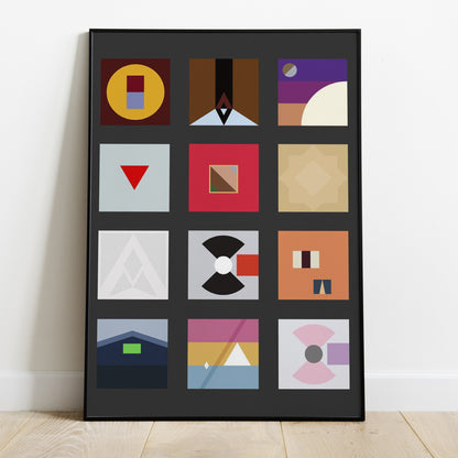 Kanye West Albums Minimal Art Print for Music Lovers