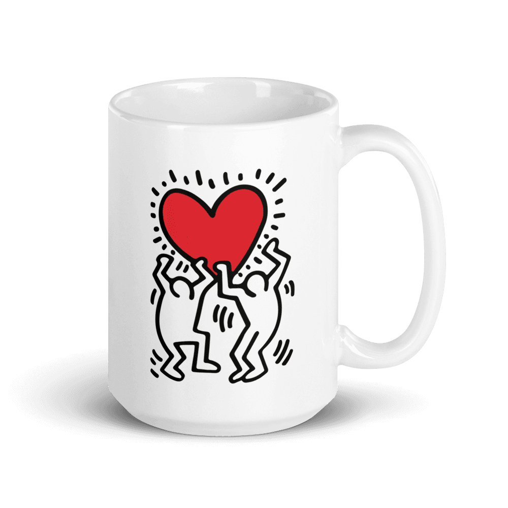 Men Holding Heart Icon, Street Art Mug