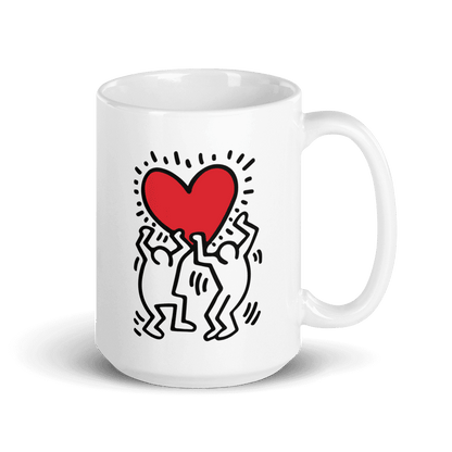 Men Holding Heart Icon, Street Art Mug