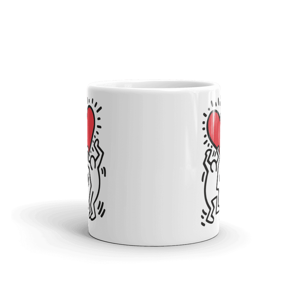 Men Holding Heart Icon, Street Art Mug