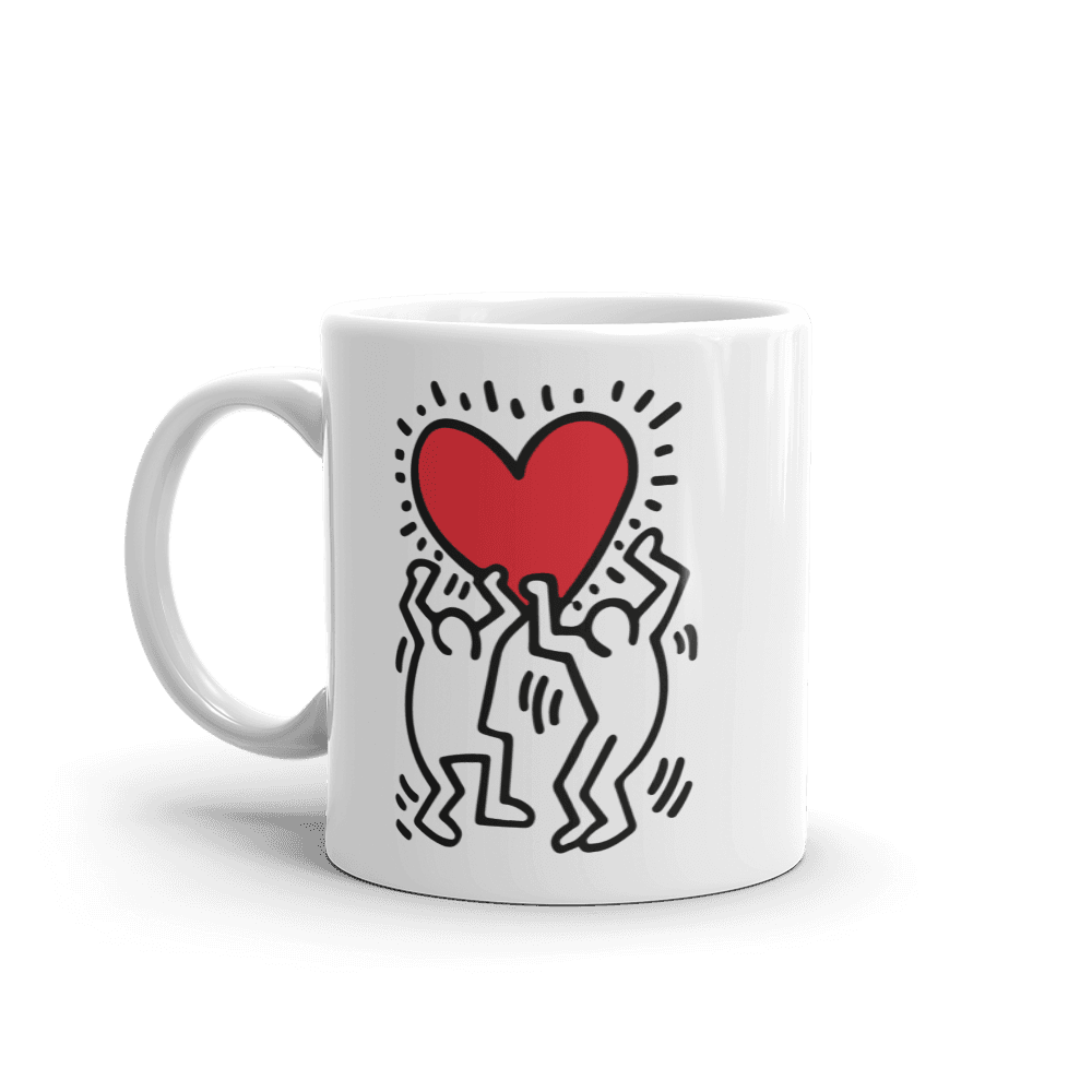 Men Holding Heart Icon, Street Art Mug