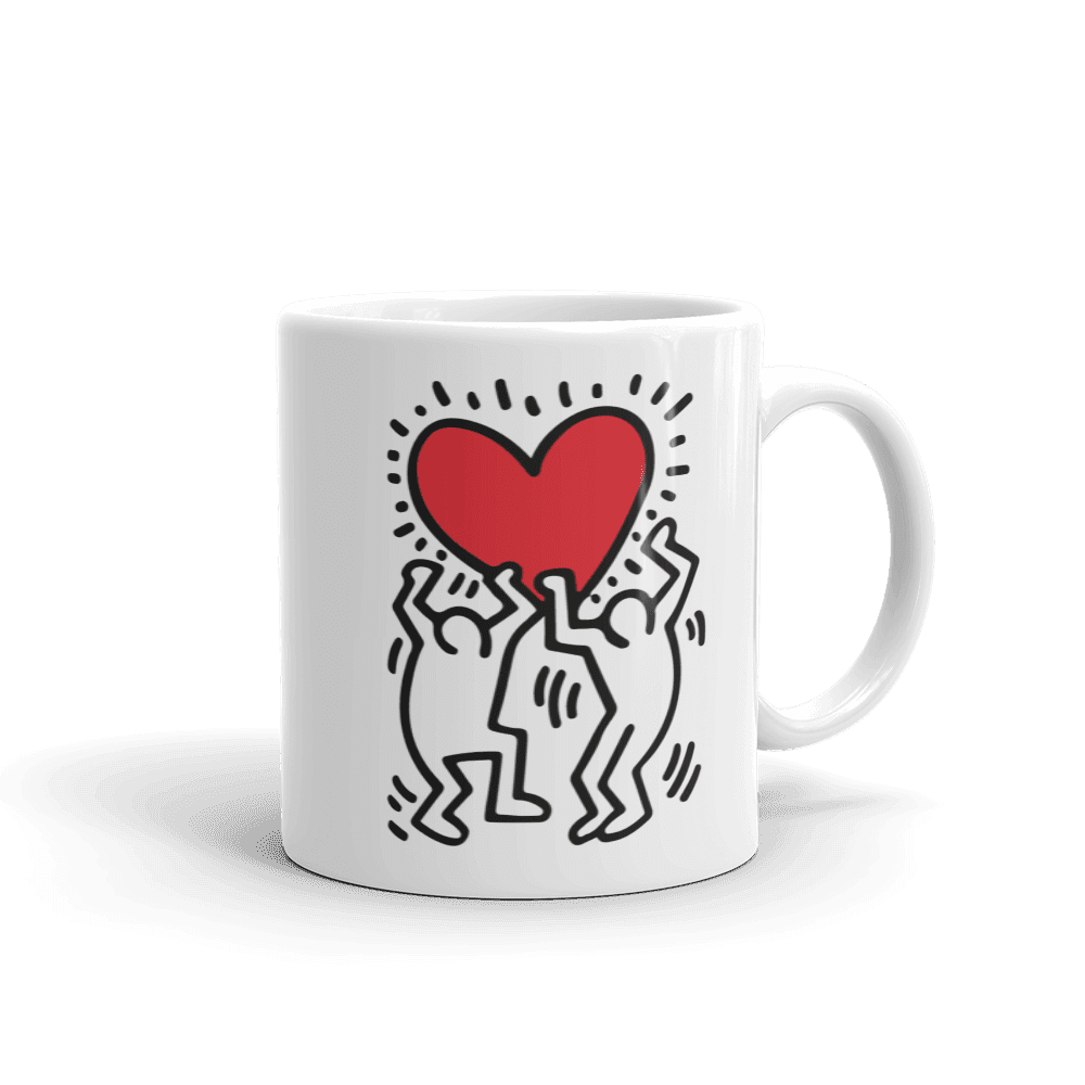 Men Holding Heart Icon, Street Art Mug