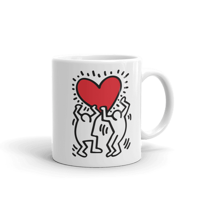 Men Holding Heart Icon, Street Art Mug