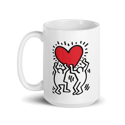 Men Holding Heart Icon, Street Art Mug