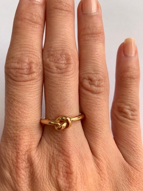 Love Knot Ring Commitment Ring in 18k Gold Plated Brass