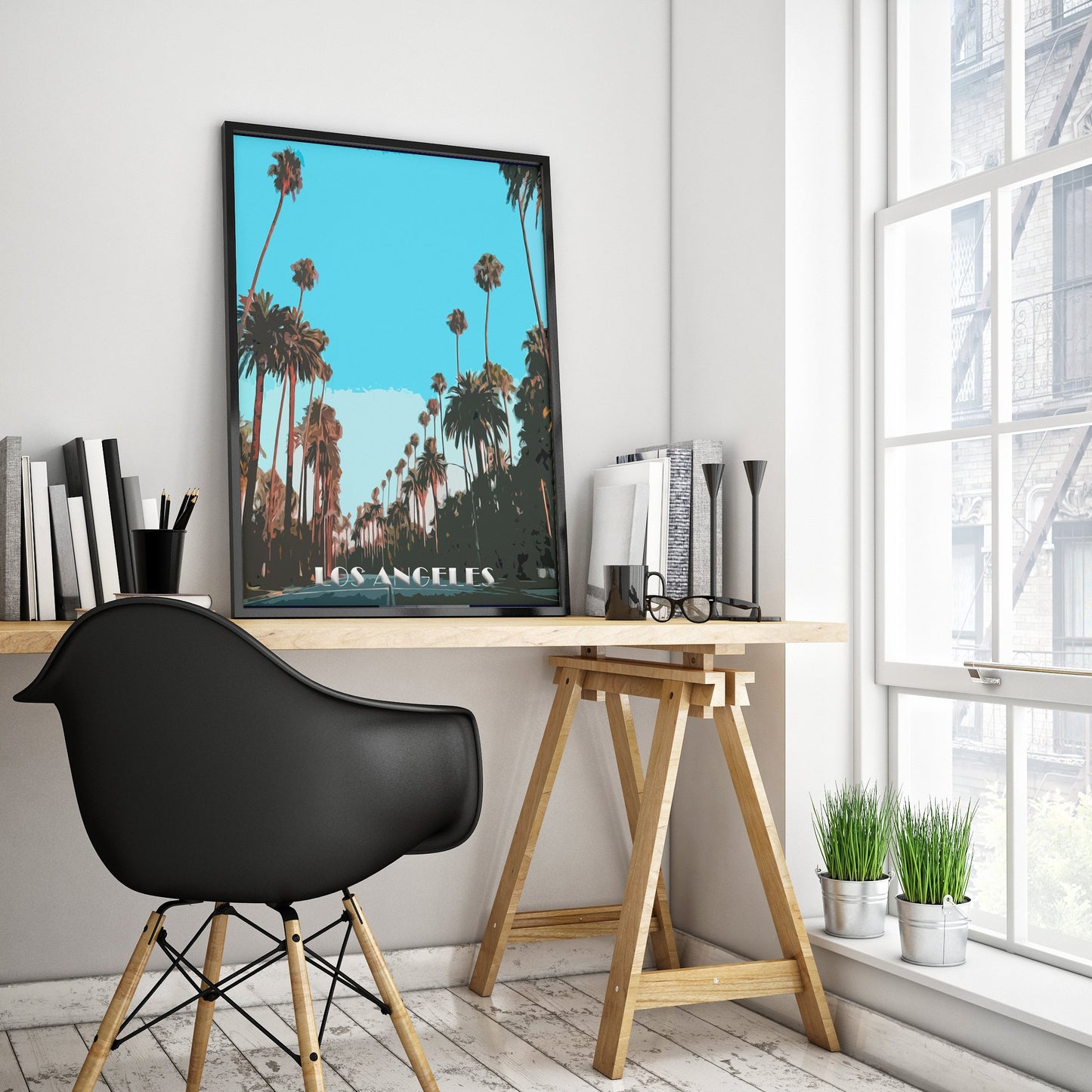 Los Angeles CA Art Print on Quality Satin Paper