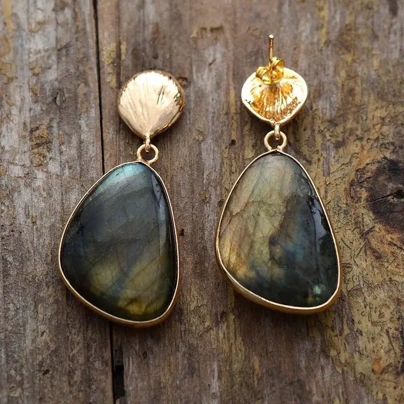 Labradorite Drop Earrings - Stylemz