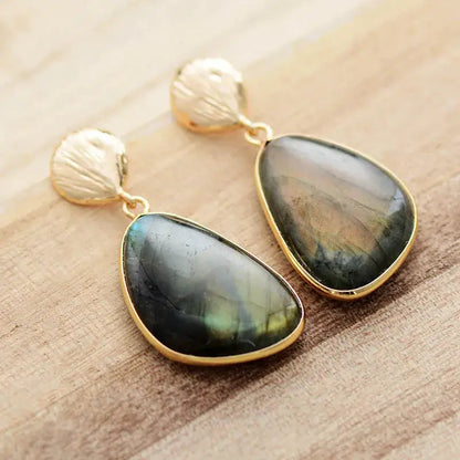 Labradorite Drop Earrings - Stylemz