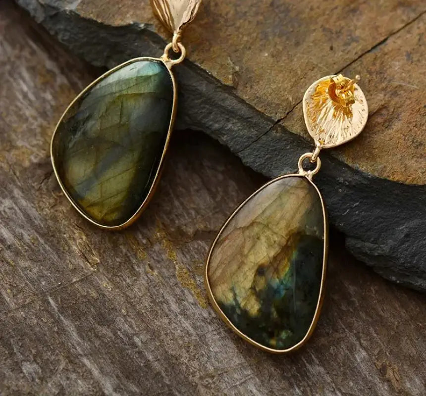 Labradorite Drop Earrings - Stylemz