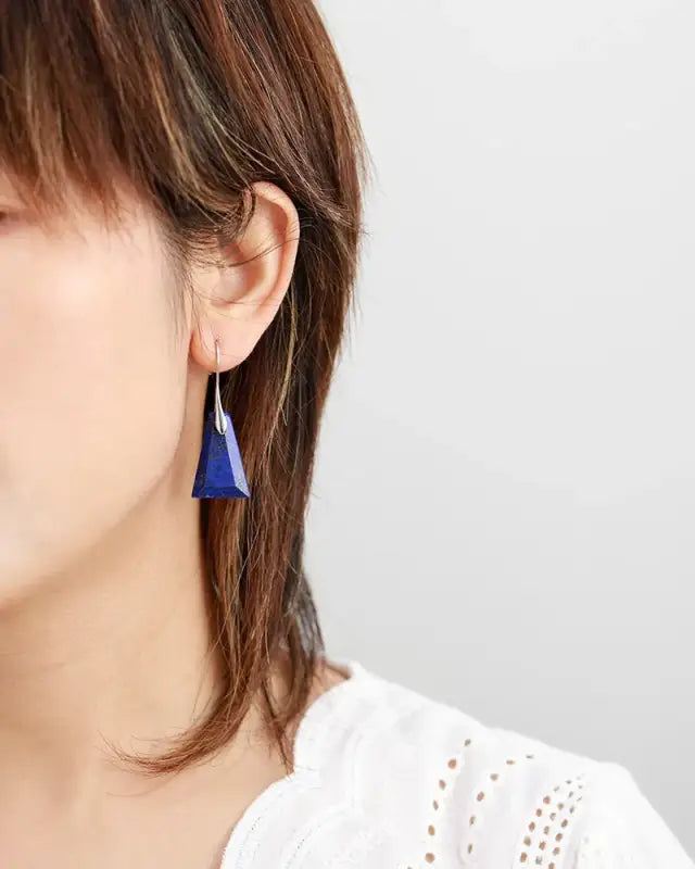 Lapis Lazuli Trapezoid Drop Earrings - Stylemz