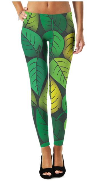 Leafs Leggings For Women With Breathable Fabric Fit Design