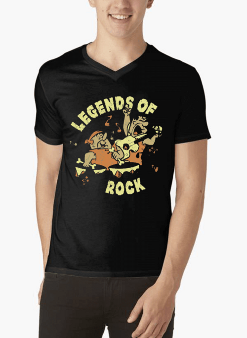 Legends Of Rock V-Neck T-Shirt in Soft 100% Cotton