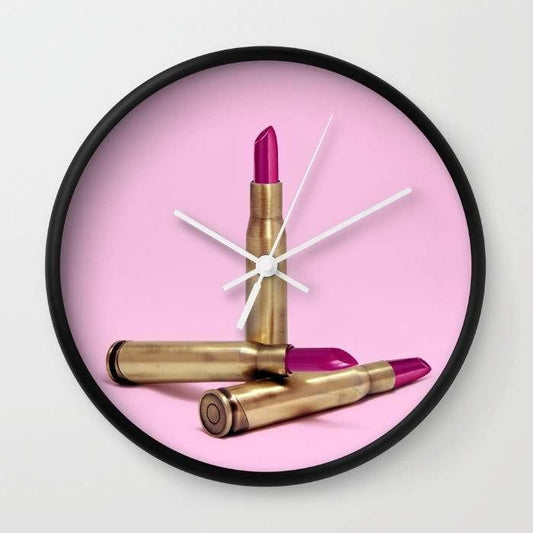 LIPSTICK BULLET Wall Clock with Customizable Hands