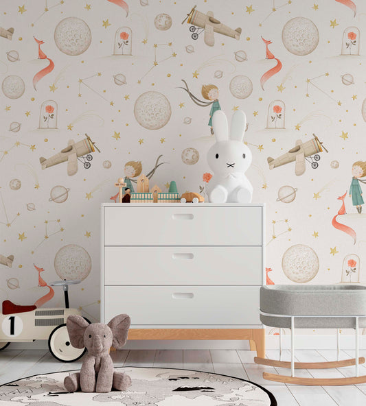 Little Prince Nursery Wallpaper for Enchanting Spaces