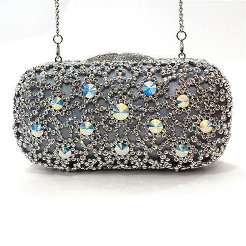 LO2364 Imitation Rhodium Clutch with Top Grade Crystal