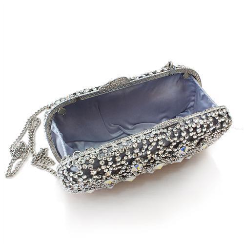 LO2364 Imitation Rhodium Clutch with Top Grade Crystal