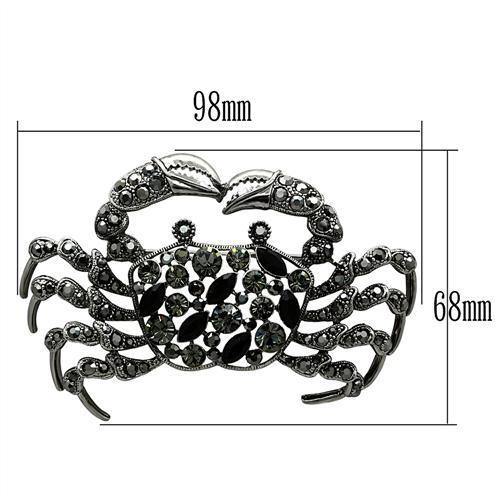 LO2392 Imitation Rhodium Brooch with Top Grade Crystal