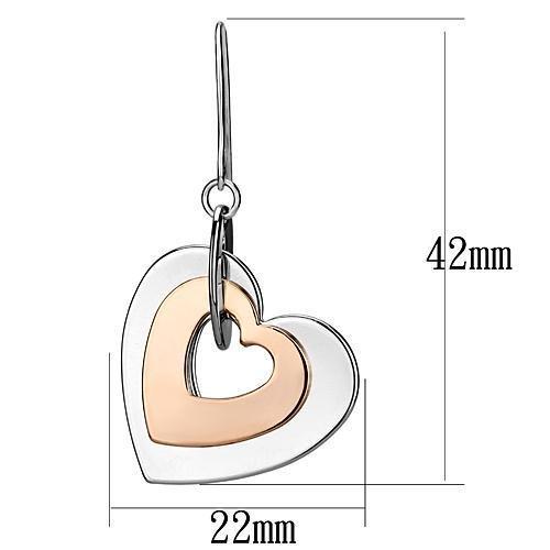 LO2675 - Rose Gold Rhodium Iron Earrings No Stone