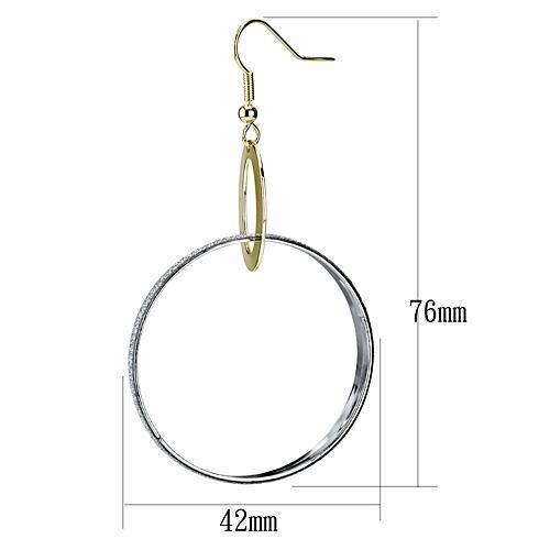 LO2706 Reverse Two-Tone Iron Earrings No Stone Design