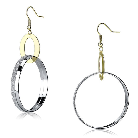 LO2706 Reverse Two-Tone Iron Earrings No Stone Design