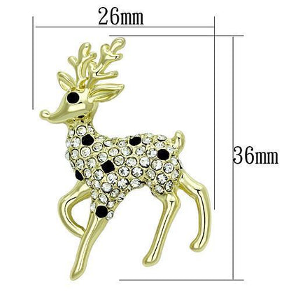 LO2822 Flash Gold Brooches with Top Grade Crystal Design