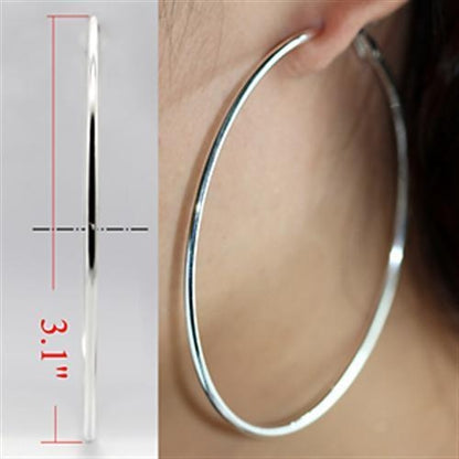 LO770 - Elegant Silver Brass Earrings with No Stone