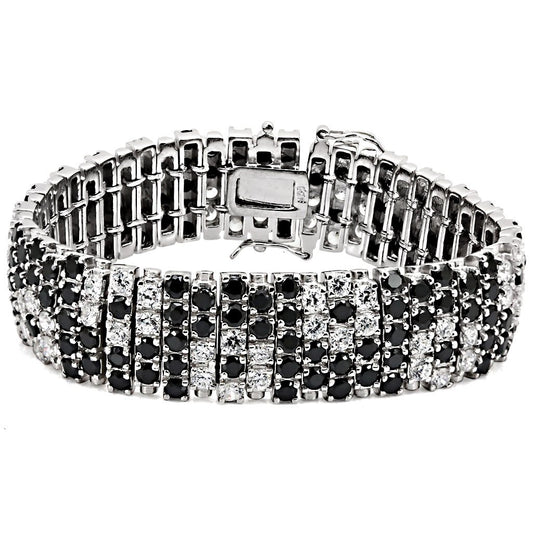 LOS476 Rhodium 925 Sterling Silver Bracelet with CZ