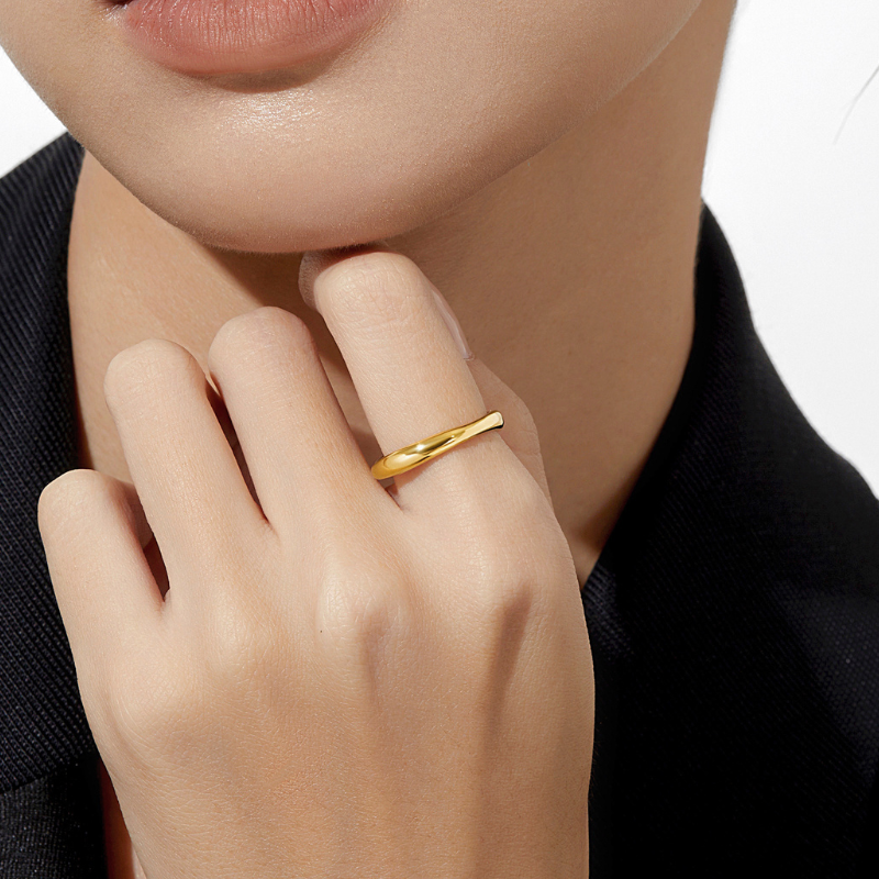 Twisted Wave Ring, Minimalist Wavy Ring For Women