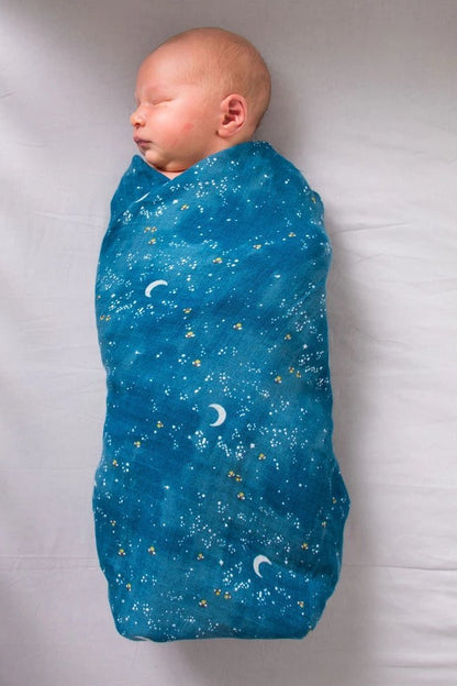 Organic Swaddle Set - Fly Me To The Moon Starry Night Hot Air